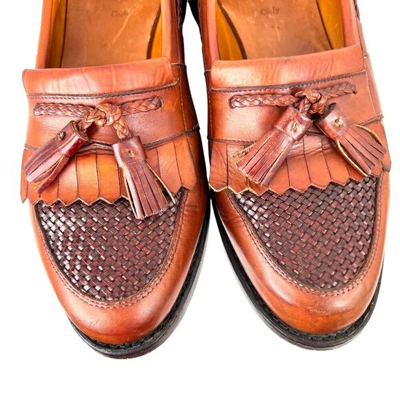 ALLEN EDMONDS Cody Kiltie Tassel Loafer Chili Weave in Cognac Men Size 9B - Picture 7 of 11